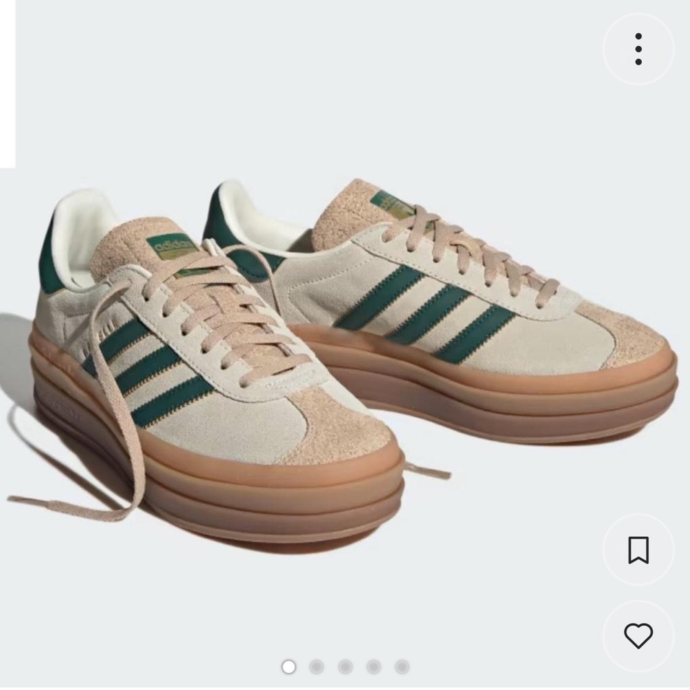 Adidas Women's Platform Sneakers with Green Accents